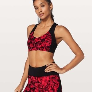 Lululemon Sweat Times Bra in Red Floral
